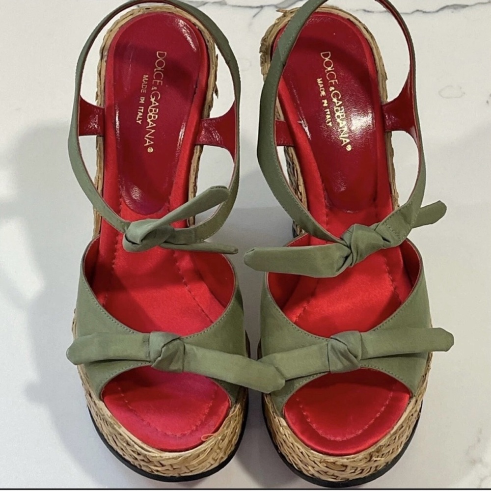 Dolce & Gabbana Olive and Scarlet Espadrilles